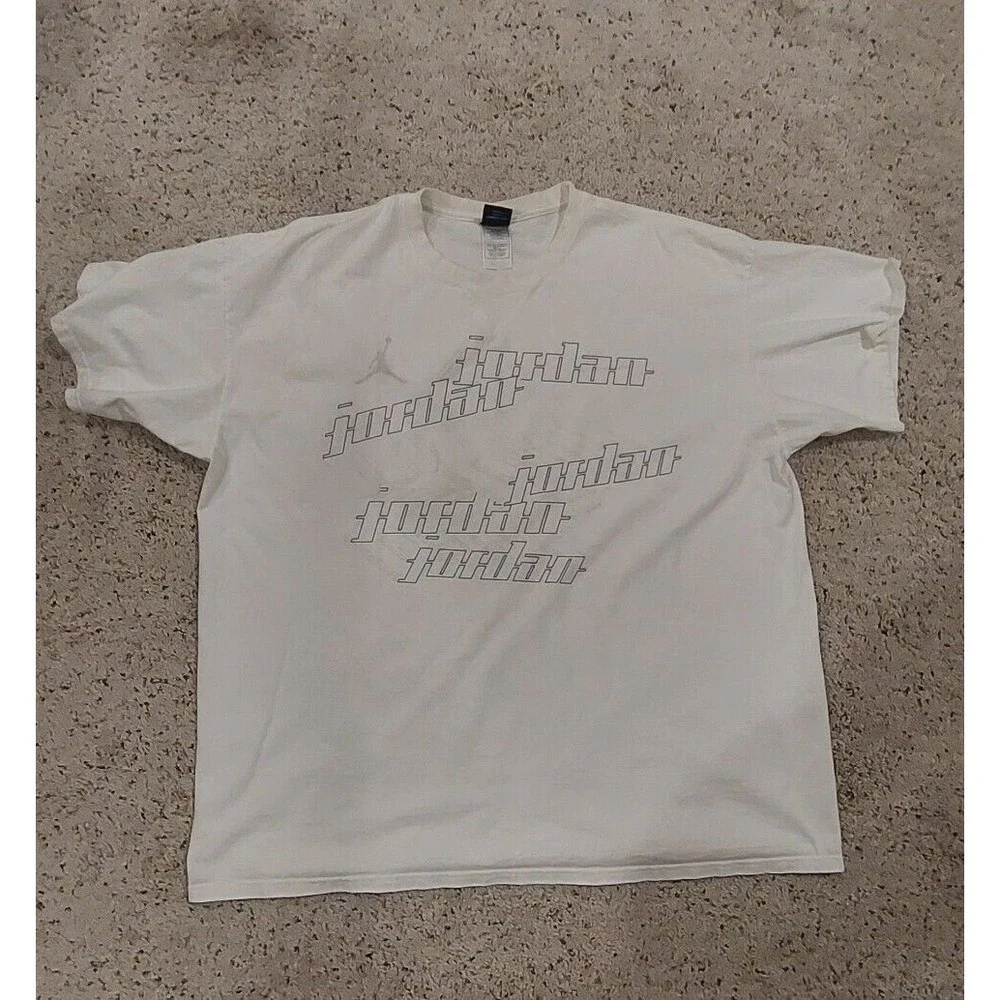 Air Jordan Graphic Tee Shirt Top White Men's Size XXL Y2K Vintage Michael